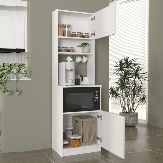 Έπιπλο κουζίνας Tuco 1 Megapap χρώμα λευκό 53,8x40x180εκ.