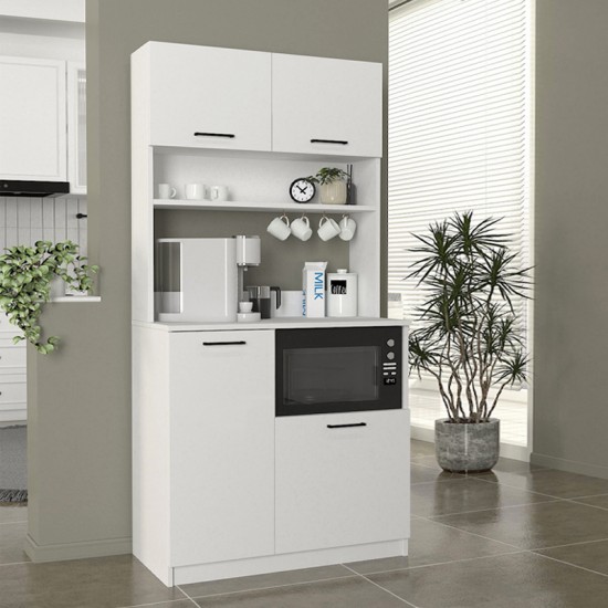 Έπιπλο κουζίνας Tuco 2 Megapap χρώμα λευκό 90x40x180εκ.