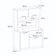 Έπιπλο κουζίνας Tuco 2 Megapap χρώμα λευκό 90x40x180εκ.
