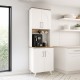 Έπιπλο κουζίνας Kalira 2 Megapap χρώμα λευκό - rota oak 60x40x196εκ.