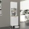 Έπιπλο κουζίνας Potter 1 Megapap χρώμα λευκό - rota oak 53,4x39,6x196,1εκ.