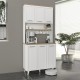 Έπιπλο κουζίνας Potter 3 Megapap χρώμα λευκό - rota oak 90x40x196,1εκ.