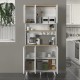 Έπιπλο κουζίνας Potter 3 Megapap χρώμα λευκό - rota oak 90x40x196,1εκ.