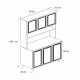 Έπιπλο κουζίνας Potter 3 Megapap χρώμα λευκό - rota oak 90x40x196,1εκ.