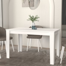 Τραπέζι Darlen Megapap χρώμα λευκό 125x72x74εκ.
