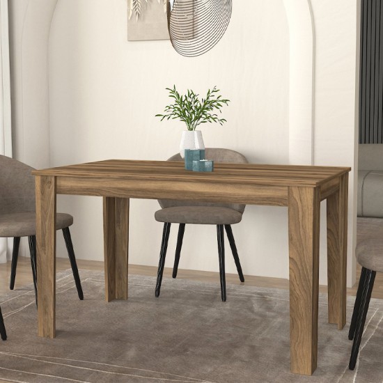 Τραπέζι Darlen Megapap χρώμα καρυδί 125x72x74εκ.