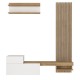 Σύνθεση τηλεόρασης Dumont Megapap χρώμα λευκό - sepet oak 180x36,8x200εκ.