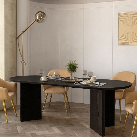 Τραπέζι Cortado Megapap χρώμα sencron black 200x90x74εκ.
