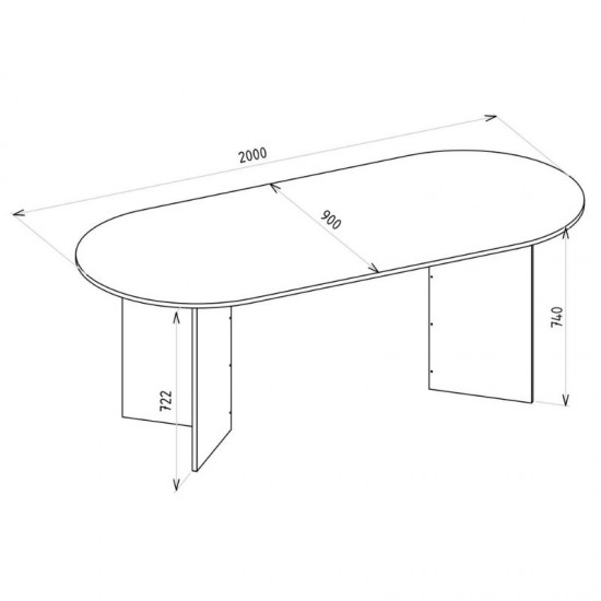 Τραπέζι Cortado Megapap χρώμα sencron black 200x90x74εκ.