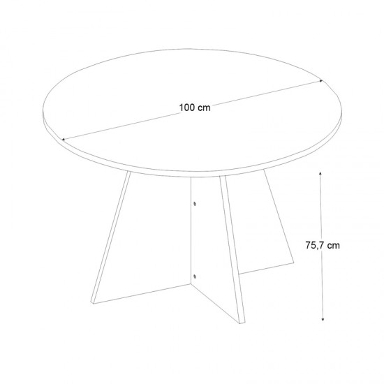 Τραπέζι Tailor Megapap χρώμα sencron black Ø100x75,7εκ.