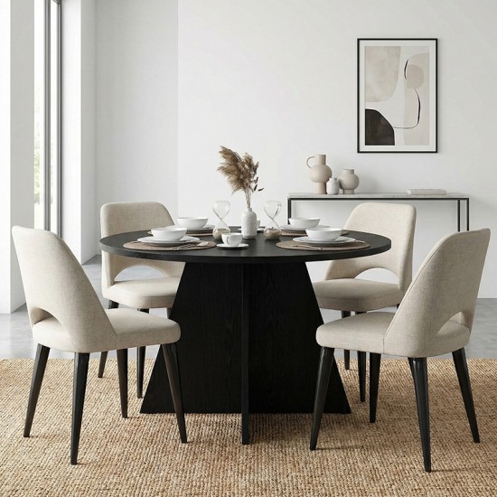 Τραπέζι Tailor Megapap χρώμα sencron black Ø120x75,7εκ.