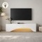Έπιπλο τηλεόρασης Mara Megapap με LED χρώμα λευκό 150x31,4x40εκ.