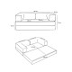 Καναπές - κρεβάτι Comfort Megapap τριθέσιος υφασμάτινος χρώμα ανθρακί 190x95x75εκ.