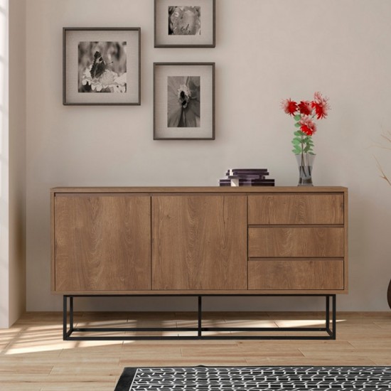 Μπουφές Amedeo Megapap χρώμα καρυδί 140x36x72εκ.