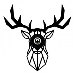 Απλίκα τοίχου Deer Megapap E27 MDF χρώμα μαύρο 55x12x55εκ.