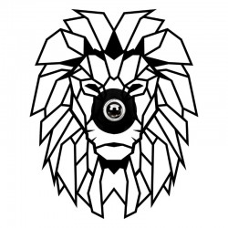 Απλίκα τοίχου Lion Megapap E27 MDF χρώμα μαύρο 39x12x49εκ.