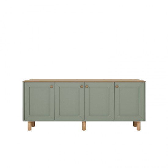 Μπουφές Bohemian Megapap χρώμα πράσινο - φυσικό οξιάς 180x40x75εκ.