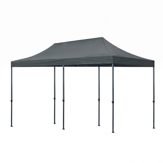 Κιόσκι - Gazebo Bari Megapap πτυσσόμενο μεταλλικός σκελετός - αδιάβροχο ύφασμα χρώμα γκρι 3x6x3,27m.