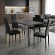 Σετ τραπεζαρία 5τμχ Roger - Rosa Megapap Mdf - PU χρώμα σκούρο γκρι σκυροδέματος - μαύρο 120x70x75εκ.