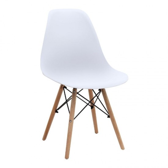 Σετ τραπεζαρία 5τμχ Allos - Nova Megapap χρώμα sapphire oak - λευκό 75x75x77εκ.