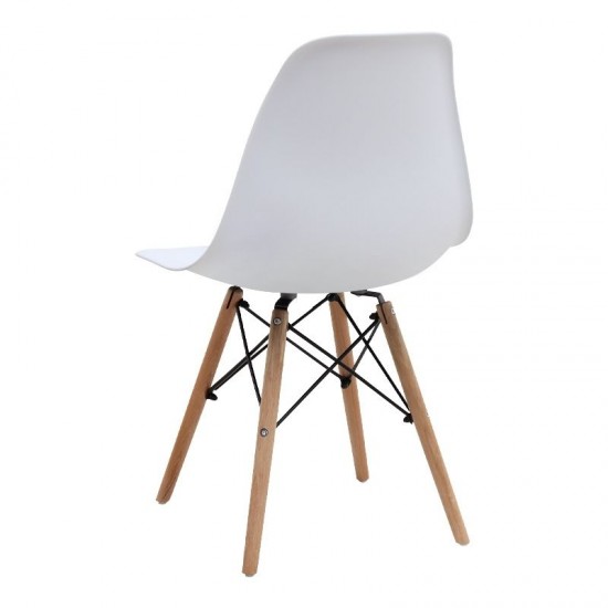 Σετ τραπεζαρία 5τμχ Allos - Nova Megapap χρώμα sapphire oak - λευκό 75x75x77εκ.