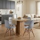 Σετ τραπεζαρία 5τμχ Allos - Nova Megapap χρώμα sapphire oak - γκρι 75x75x77εκ.