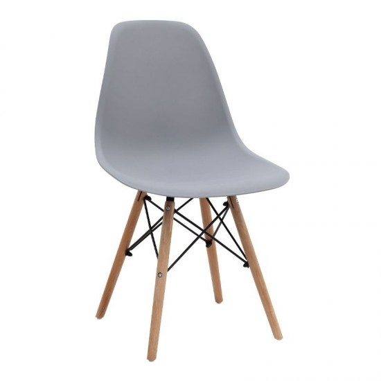 Σετ τραπεζαρία 5τμχ Allos - Nova Megapap χρώμα sapphire oak - γκρι 75x75x77εκ.