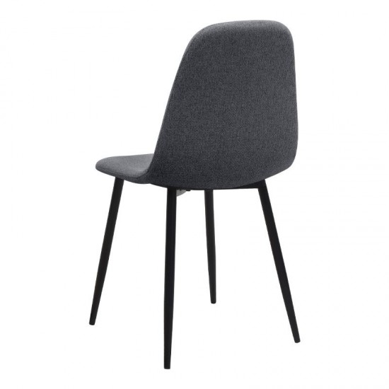 Σετ τραπεζαρία 5τμχ Allos - Iris Megapap χρώμα sapphire oak - γκρι 75x75x77εκ.