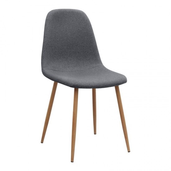 Σετ τραπεζαρία 5τμχ Allos - Iris Megapap χρώμα sapphire oak - γκρι/φυσικό πόδι 75x75x77εκ.