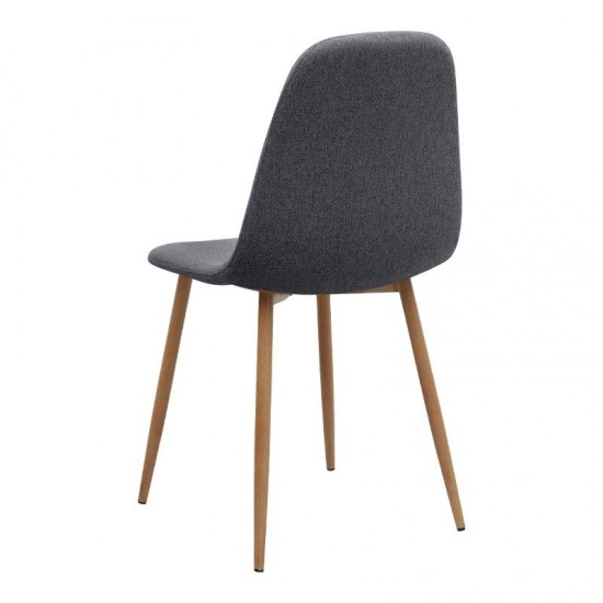 Σετ τραπεζαρία 5τμχ Allos - Iris Megapap χρώμα sapphire oak - γκρι/φυσικό πόδι 75x75x77εκ.
