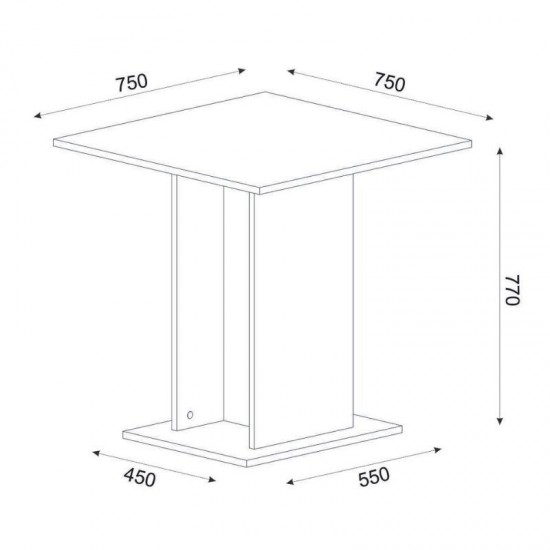 Σετ τραπεζαρία 5τμχ Allos - Iris Megapap χρώμα sapphire oak - ανοιχτό μπεζ/φυσικό πόδι 75x75x77εκ.