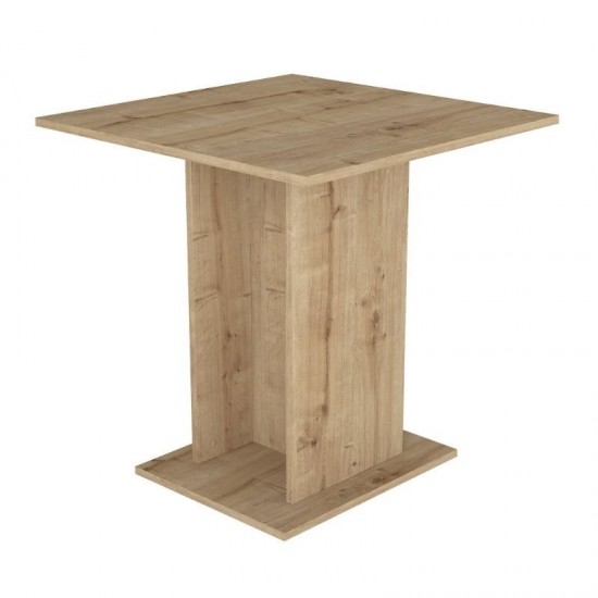 Σετ τραπεζαρία 5τμχ Allos - Rosa Megapap χρώμα sapphire oak - μαύρο/χρωμίου πόδι 75x75x77εκ.