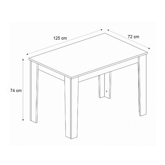 Σετ τραπεζαρία 5τμχ Darlen - Alma Megapap χρώμα λευκό - μπεζ 125x72x74εκ.