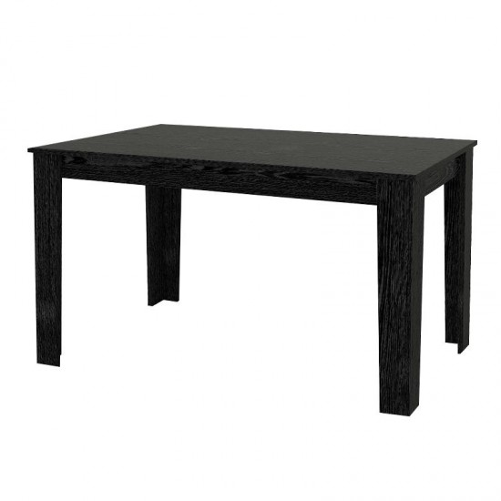 Σετ τραπεζαρία 5τμχ Darlen - Alma Megapap χρώμα sencron black - μαύρο 125x72x74εκ.