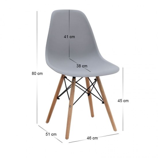 Σετ τραπεζαρία 5τμχ Xana - Nova Megapap χρώμα sepet oak - γκρι Ø90x77,5εκ.